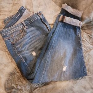 Lane Bryant Distressed Denim Boyfriend Jeans